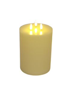 LED Wax Candle with 3D Flame - Ivory (15cm  x 20cm height)
