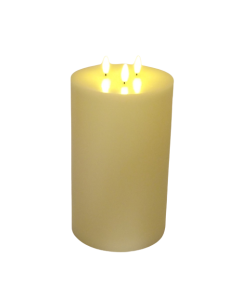 LED Wax Candle with 3D Flame - Ivory (15cm  x 25cm height)