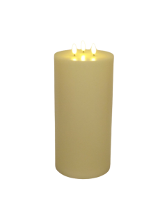 LED Wax Candle with 3D Flame - Ivory (15cm  x 30cm height)