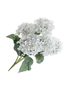 Artificial Hydrangea Bush - White (5 heads, 43cm long)