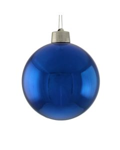 20cm Plastic Shiny Bauble Blue