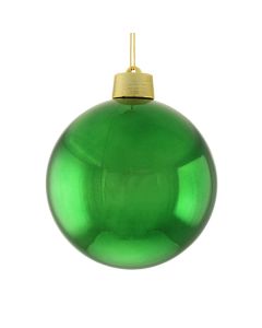 20cm Plastic Shiny Bauble Green