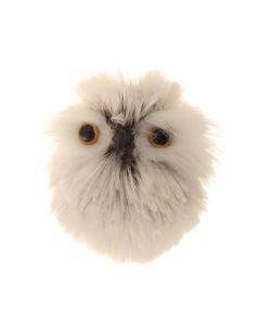 6.5cm Faux Fur Owl with Hanger Grey