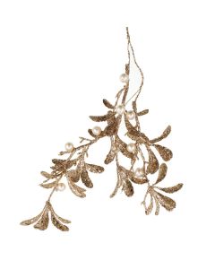 35cm Hanging Mistletoe Decoration Champagne