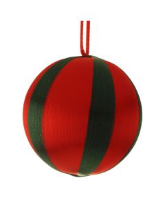 8cm Spun Metallic Bauble Red/Green