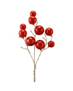 53cm Shiny Bauble Spray Red