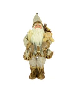 Woodland Bear Santa 60cm Brown