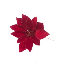 Glitter Tipped Poinsettia 48cm Red