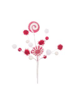Frosted Candy/Pom Pick 25cm