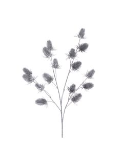 Metallic Thistle Spray 66cm Silver