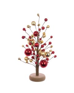 Shatterproof Bauble Table Tree Red/Gold 43cm