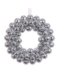 Disco Ball Wreath 40cm Silver