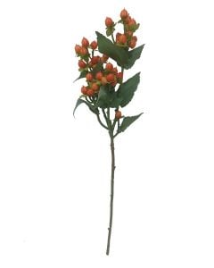 Artificial Hypericum Berry Branch - Red/Orange 48cm