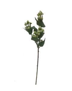 Artificial Hypericum Berry Branch - White/Green 48cm