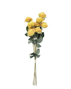 Artificial Dry Rose Bundle - Yellow 72cm