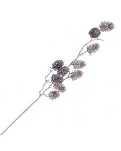 Glittered Pinecone Stem - Champagne (65cm long)
