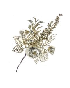 Gold Glittered Apple Pick - Gold (21cm long)