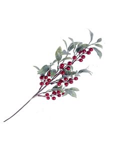 55cm Leaf & Berry Spray - Red/Green (55cm long)