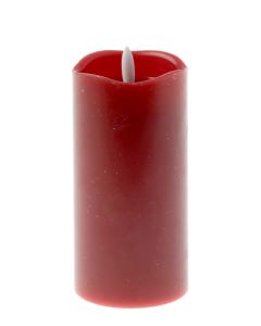 Melted Top LED Wax Candle - Red (7.5 x 15cm)