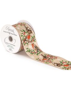 Eleganza Wired Festive Robin 63mm x 9.1mtrs
