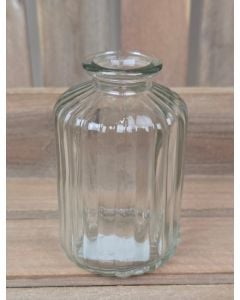 Clear Ribbed Glass Bottle (10cm)