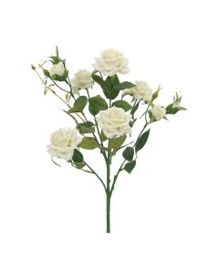 40cm Cream Diamond Rose Foliage Bouquet