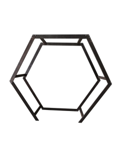 254cm Heptagon Wooden Arch Burnt Wood