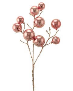 53cm Shiny Bauble Spray Pink