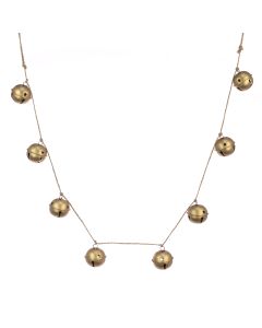 METAL Bell Garland 110cm Champagne