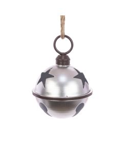 METAL Bell W/Star 25cm Silver