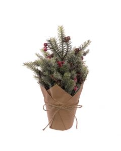 Frosted Pine & Berry In Pot 30cm