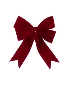 Velvet Wired Bow 48cm Red
