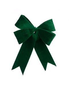 Velvet Wired Bow 48cm Green