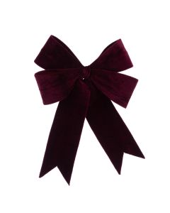Velvet Wired Bow 48cm Burgundy