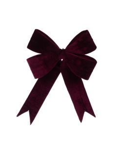 Velvet Wired Bow 35cm Burgundy