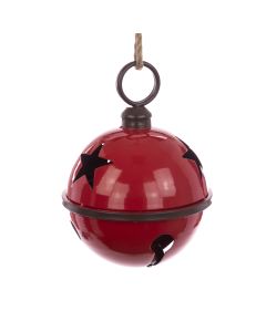 METAL Bell W/Star 29cm Red