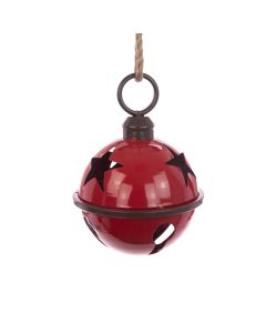 METAL Bell W/Star 25cm Red
