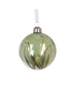 GLASS Snowdrop Bauble 8cm