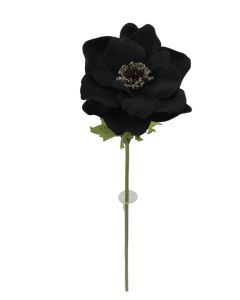 Single Velvet Anemone - Black (42.5cm long)