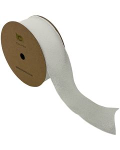 Crushed Silk Ribbon 40mm x 10yds White