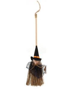 34cm Witch On Broom Hanger Grey (N50614)