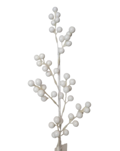 58cm Single Berry Stem White
