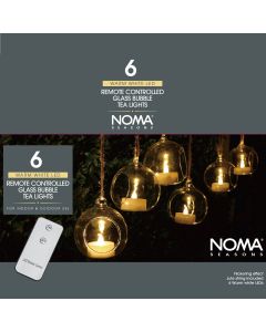 Set of 6 Battery T-Lights In Glass Bubble