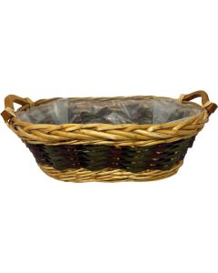 Green & Burgundy Oval Tray 42 x 30 x 14.5cm