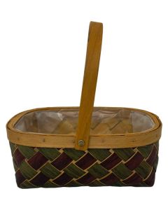 Green & Burgundy Trug 28 x 21 x 10cm