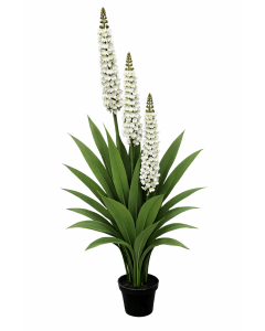 Artificial Real Touch Lupin Plant White/Green 150cm