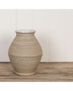 Liv Natural Ceramic Vase 22cm Watertight
