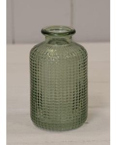 Vintage Green Dimpled Glass Bottle (10cm)
