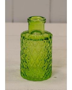 Emerald Green Mini Geometric Glass Bottle (9.2cm)