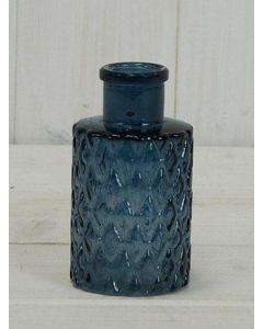 Blue Mini Geometric Glass Bottle (9.2cm)